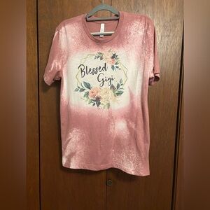 Bleached mauve 'Blessed Gigi' Graphic T-Shirt in great condition